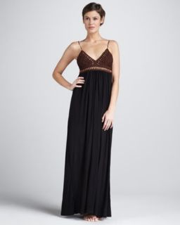  adriana crochet top coverup maxi dress available in black $ 258 00
