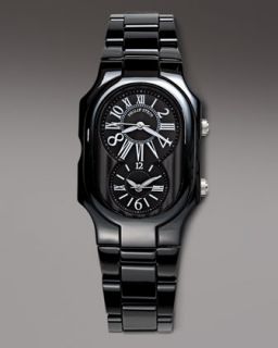 N1M1U Philip Stein Ceramic Watch, Black