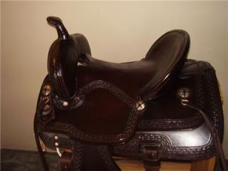 16 Hockley Hardseat Trail Western Saddle Horse Tack Dark Oil Leather