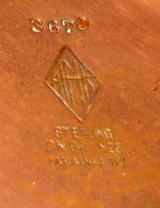 Antique Otto Heintz Sterling On Bronze 6 1/2 Iris Vase 1912 #3670