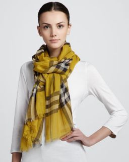 color check voile scarf lemon quartz $ 350