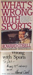 Howard Cosell Signed Book Decease HOF Announcer