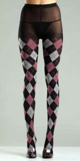 Pantyhose Classic Argyle Spandex Mix Tights Queen Plus One Size 1x 2X