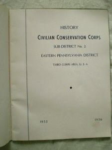 Civilian Conservation Corps Eastern Pennsylvania District History 1936