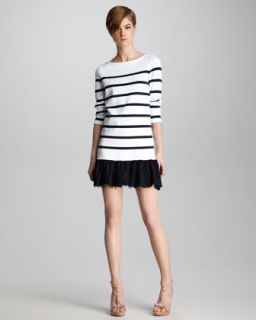  knit dress available in white navy $ 495 00 red valentino lace hem