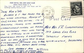 Hilton Head Island SC Port Royal Inn Golf Club Postcard