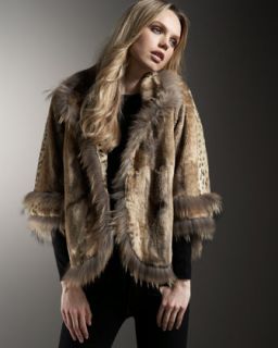 Elizabeth and James Pintucked Chantal Blouse & Bianca Fur Jacket