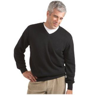 Nautica Mens Sportswear Solid V neck Sweater,Black,Small
