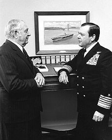Adm. James L. Holloway, Jr., ( left ) with his son, Adm. J.L. Holloway