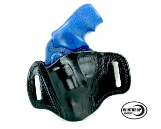 this is a custom hand made black holster for the ruger lcr