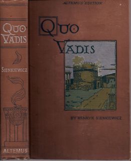 Quo Vadis by Henryk Sienkiewicz 1897 Hardcover Dr s A Binion