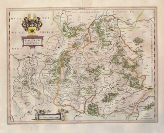  Blaeus Waldeck Comitatus (original antique map of Hesse,Germany