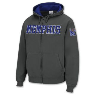 Memphis Tigers Mens Full Zip Hoodie Charcoal