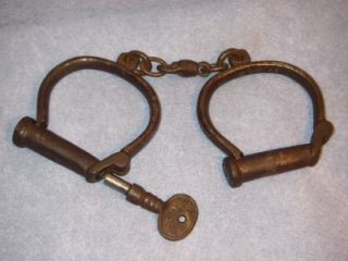 Antique Handcuffs Really Old Hiatt Warranted Hand Cuffs
