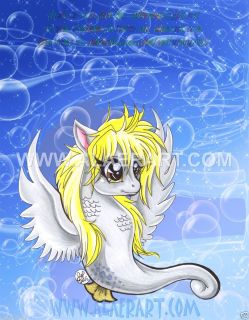 My Little Pony FiM Derpy Flying Sea Pony Sea Horse Original Print Fan