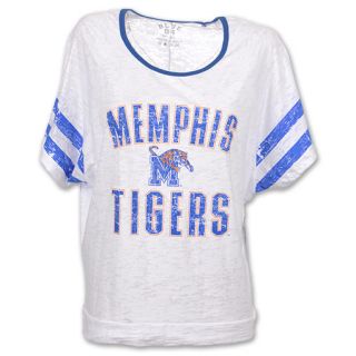Memphis Tigers Burn Batwing NCAA Womens Tee Shirt