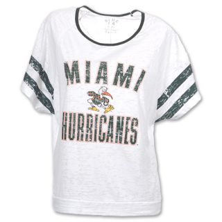 Miami Hurricanes Burn Batwing NCAA Womens Tee Shirt