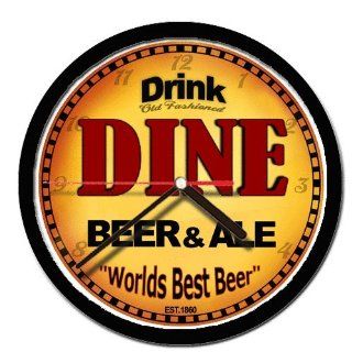DINE beer and ale cerveza wall clock 