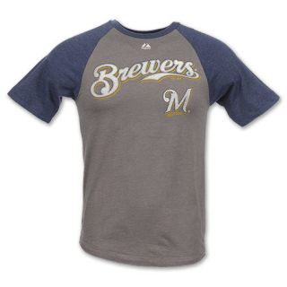MLB Milwaukee Brewers Mens Tee Shirt Grey