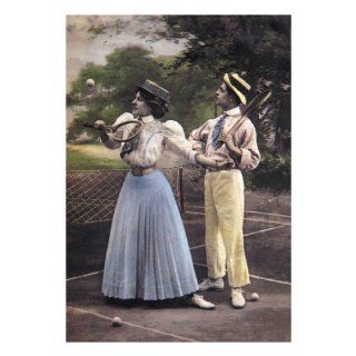 Two Tennis Players Wall Decal 24 x 32 in (Without border