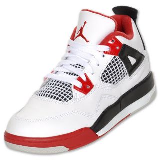 Jordan Retro IV Preschool Shoes White/Varsity Red