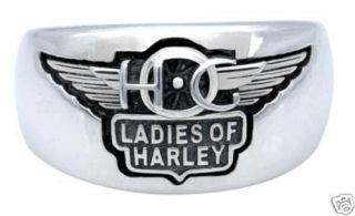 Harley Davidson Ladies Sterling Silver Hog Ring 7