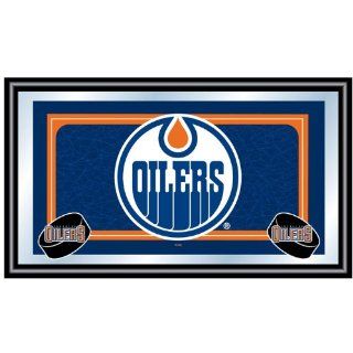 NHL Edmonton Oilers Framed Team Logo Mirror   Game Room