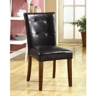 Hokku Designs Serene Leatherette Parson Chair in Dark