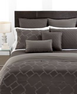   COLLECTION GRIDWORK Quilted Graphite Decorative Bed Pillow 16 x 16