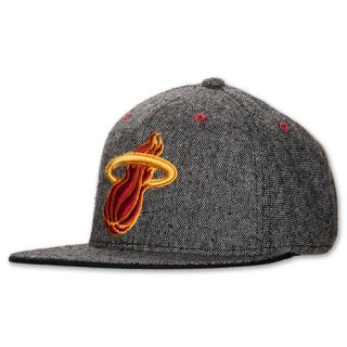 adidas Miami Heat NBA Tweed Snapback Hat Grey/Black