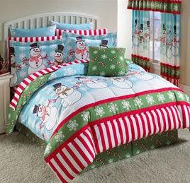 New Snowman Party Holiday Christmas Total Bedding Set Fun