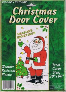 Santas Seasons Greetings Holiday Door Cover Wall Mural New