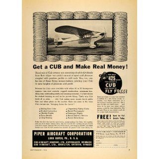1938 Ad Piper Aircraft Lock Haven PA Cub Airplane Price