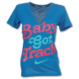 Nike Baby Got Track Womens V Neck Tee Shirt