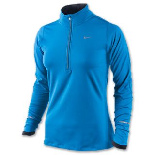 Womens Nike Element Half Zip Running Shirt Blue