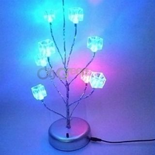 Plastic Colorful LED Light Ice Cube Nightlight Lamp Home Light