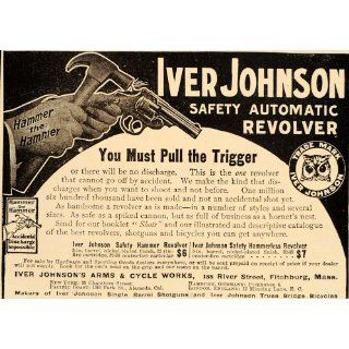 1907 Vintage Ad Iver Johnson Safety Hammer Revolver Gun