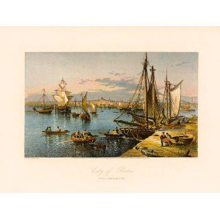 Brandard 1873 Engraving of Woodwards City of Boston from