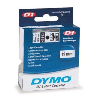 DYMO Standard 3/4 Inch x 23 Feet Black on White D1 Tape