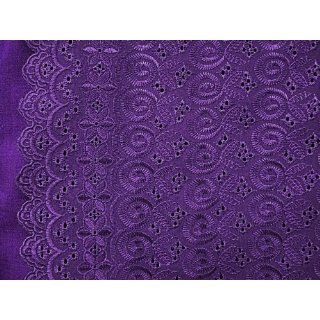 Purple Allover Cotton Eyelet Embroider Fabric 44 By the