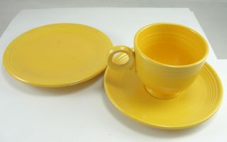  Sunflower Tea Cup Saucer Bread and Butter Plate Homer Laughlin
