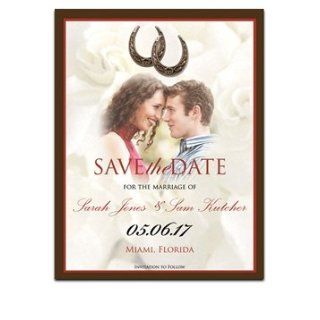 130 Save the Date Cards   Lucky Shoe Silver Office