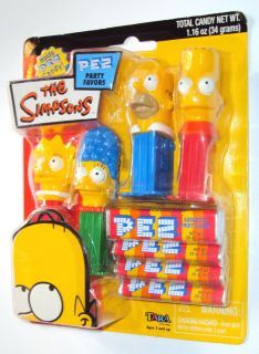 The Simpsons Homer Bart Marge Lisa Simpson Pez Dispensers Candy Toy