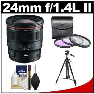 Canon EF 24mm f/1.4L II USM Lens with 3 (UV/FLD/CPL