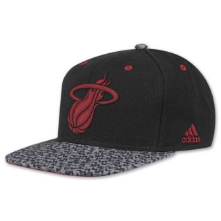 adidas Miami Heat NBA Static Snapback Hat Black