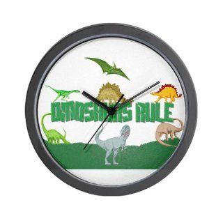 Dinosaurs Rule Wall Clock by 