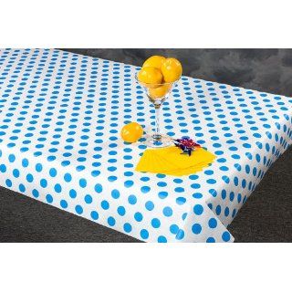 40 x 100 Blue Polka Dots Printed Paper Table Cover (1