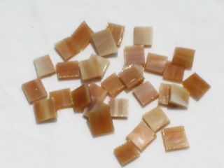 This offer is for 100 Honey & Cream Opal 1/2 Square Glass Mosaic Tile