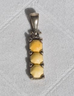Awesome Vintage Genuine Butterscotch Amber Sterling 925 Silver Pendant