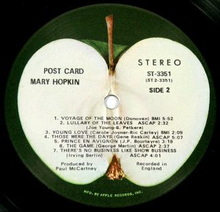 MARY HOPKIN Postcard 1969 US DEBUT APPLE LP Shrink, STUNNING 1ST PRESS